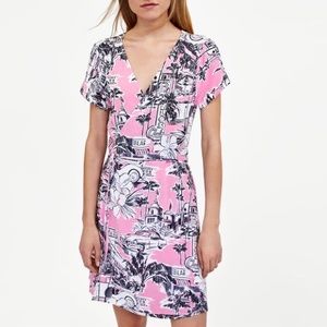 Zara Printed Crossover Dress